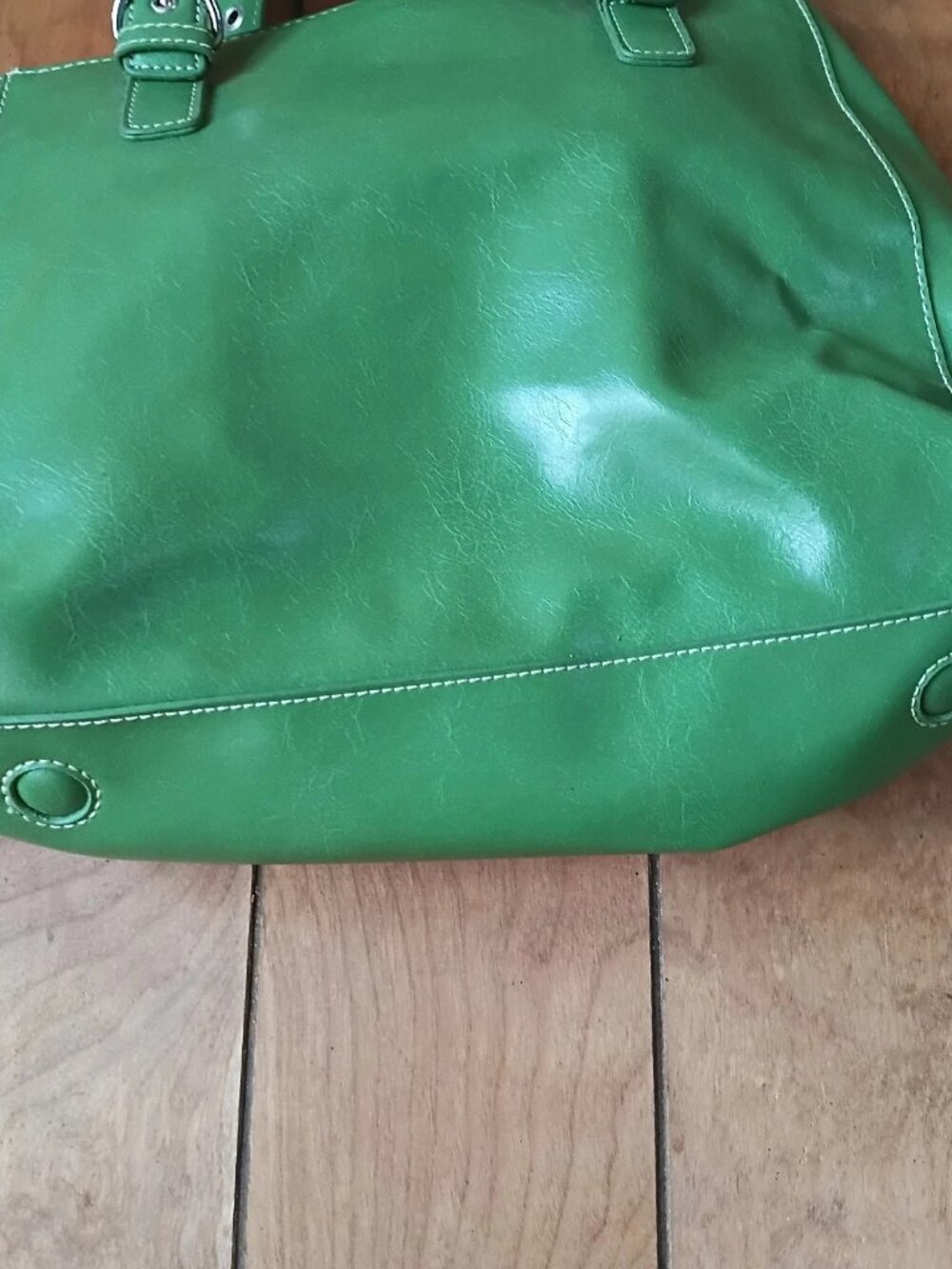 Nine West Green Tote Bag + Matching Clutch Set Excellent Condition Spring color - Picture 3 of 9